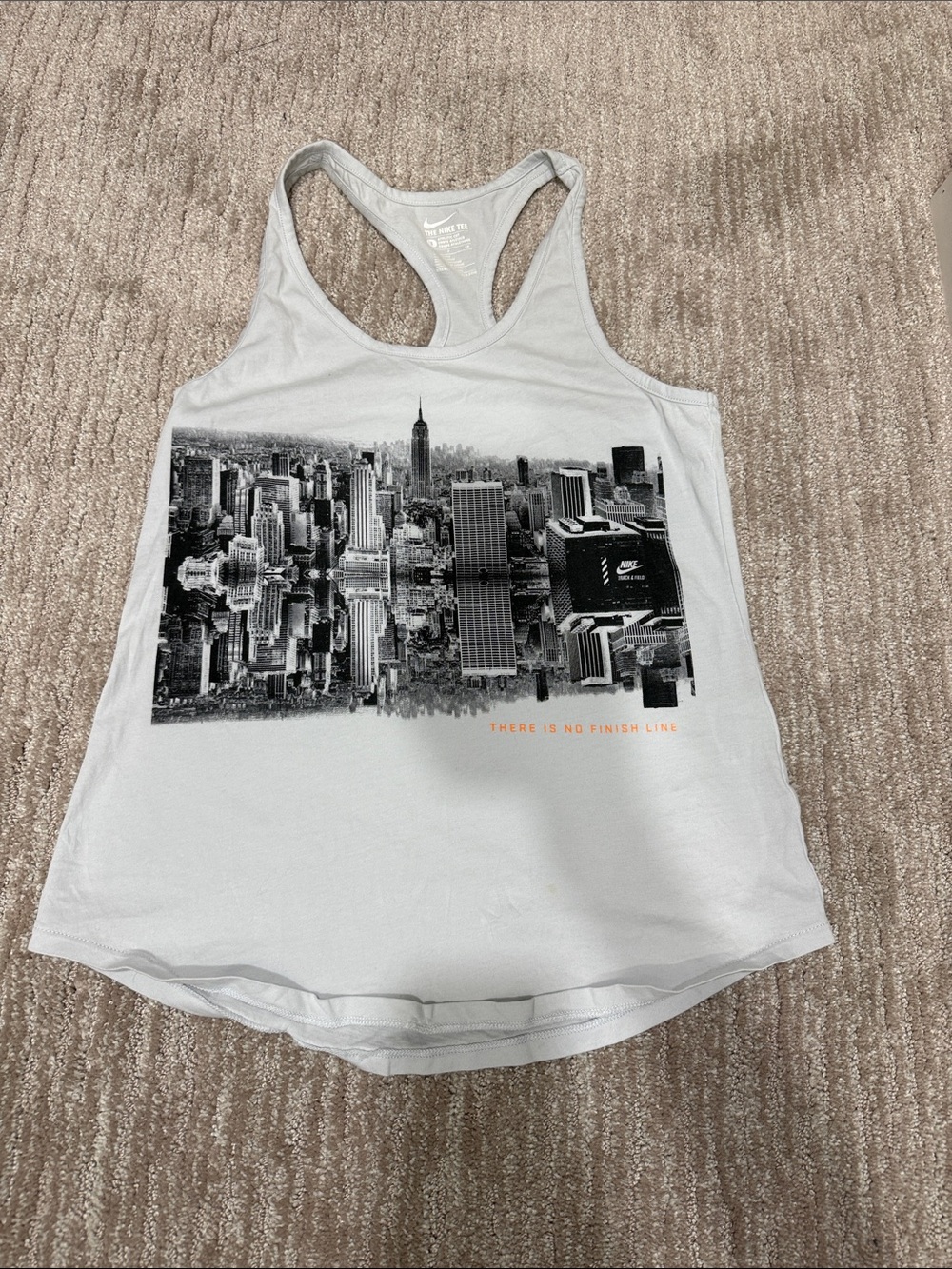 Nike Women’s Light Gray Racerback Tank with Cityscape Print